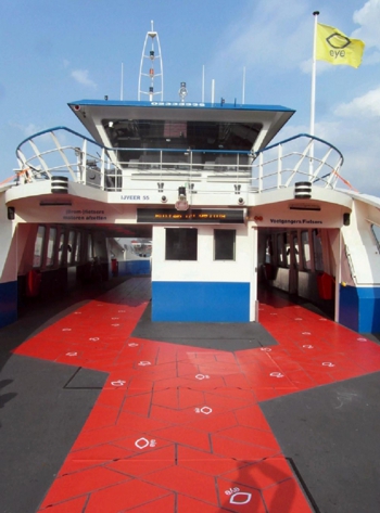 Graphics on boat deck with ASLAN DFP46MP300