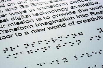 lec - braille and embossed text