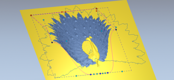 Using the latest version, ArtCAM Pro 2013, the new Interactive Relief Modelling was used to stretch and bend the feathers in real-time.