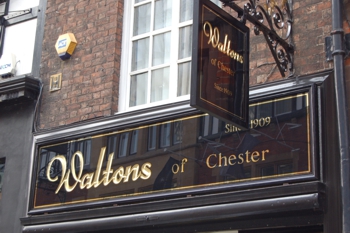 Waltons of Chester goldleaf sign