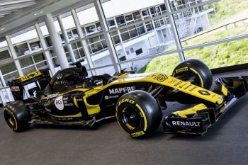 Renault F1 Racecar made with Roland graphics on display