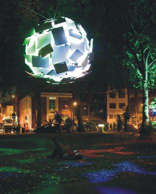The amazing Globe of Light was constructed with Foamalux 'Brighter White' panels.