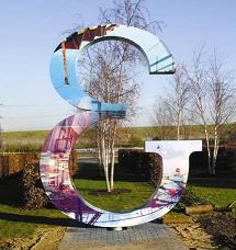 Jupiter Display's giant sculpture in the shape of an ampersand.