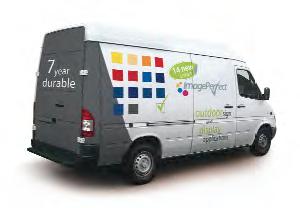 Van showing the new ImagePerfect colour range with a vehicle livery.