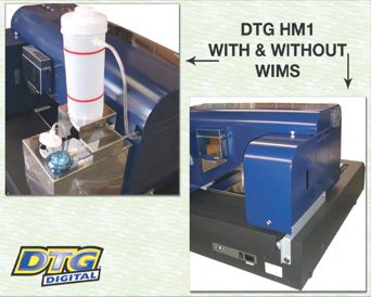 Close up of DTG printer showing with and without WIMS