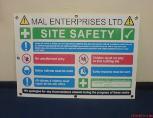An example of Health and Safety signage from Sign-A-Rama Heathrow.