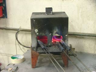 Soldering Irons in a furnace