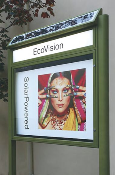 EcoVision's solar powered notice board.