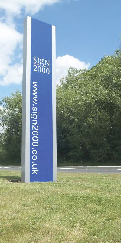 The Sign 2000 totem sign installed at the entrance to the Kent facility