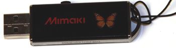 USB Memory stick with the word Mimaki printed on it.