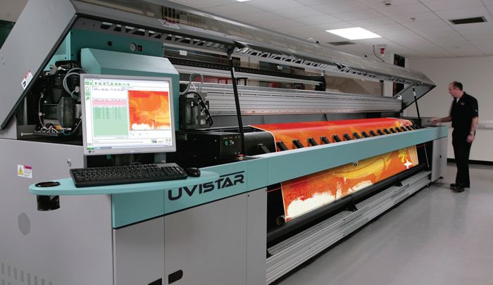 A Uvistar series of UV inkjet roll to roll printer