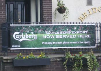 Exiflex system in use on a terrace promoting Carlsberg