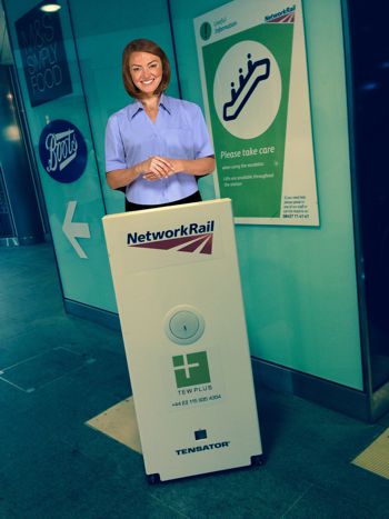 Louise, the Tensator Virtual Assistant at King's Cross Station