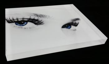 Picture of eyes on mounting adhesive