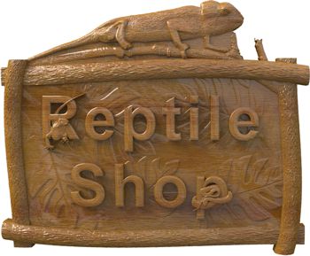 Sign for reptile shop