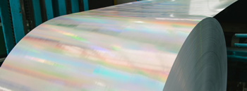 a roll of holographic effect wallpaper