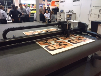 The Summa flatbed cutter being shown at FESPA