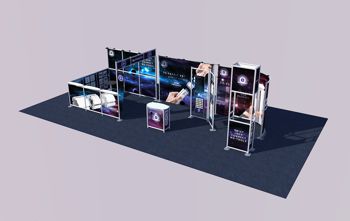 a range of exhibition stands