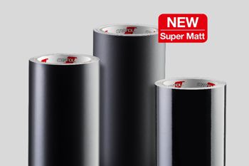 rolls of black super matt material