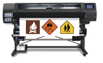 a printer printing traffic signs