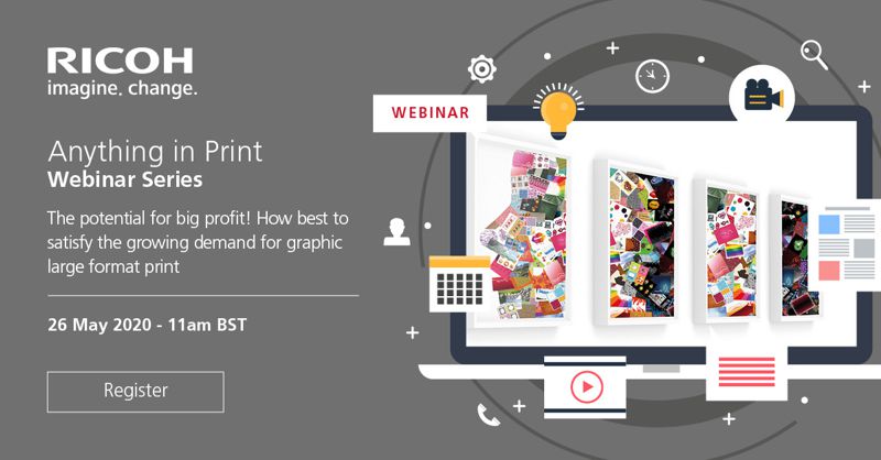 Banner promoting a webinar on Wide Format Printing.