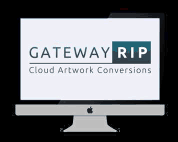 Gateway RIP logo in a computer moniter
