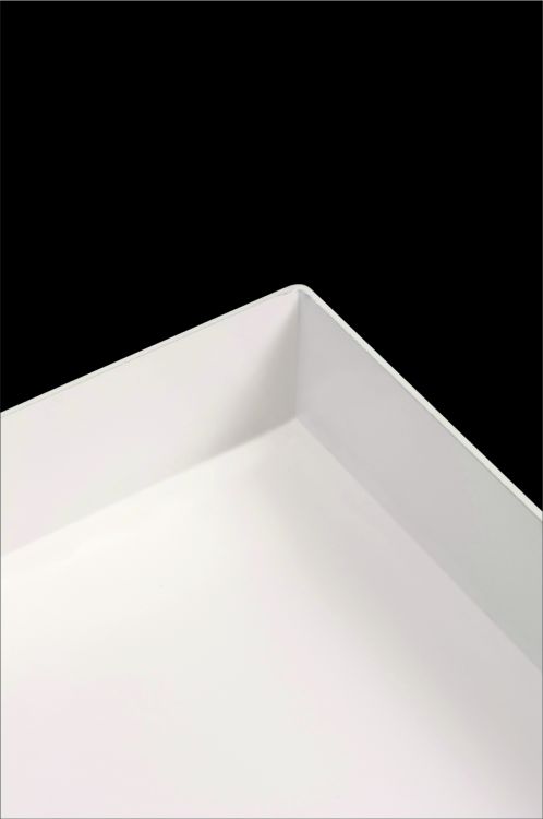The natural fold of the aluminium panel demonstrated by looking at the inside of a sign tray.