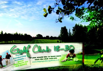Metamark banner promoting a Golf Club