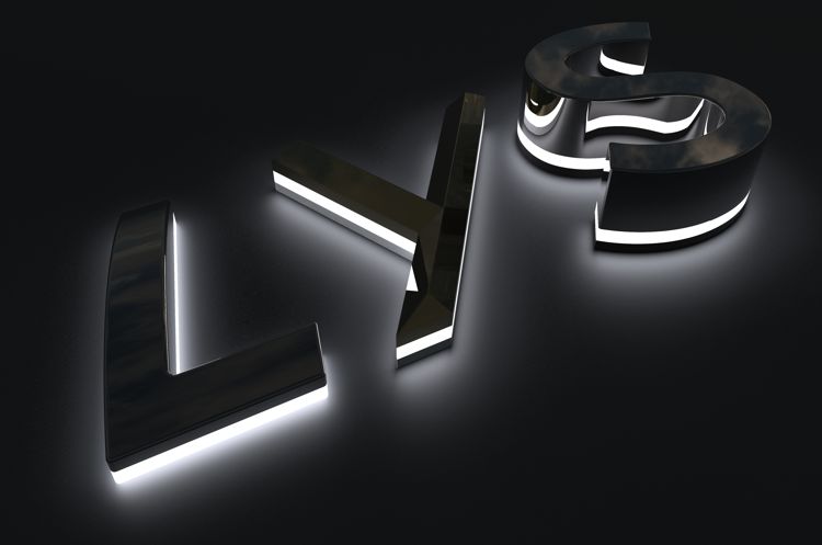 Letters built up using multiple material combination, the opal acrylic allowing the light to flow (courtesy Lumenuatica Ltd).