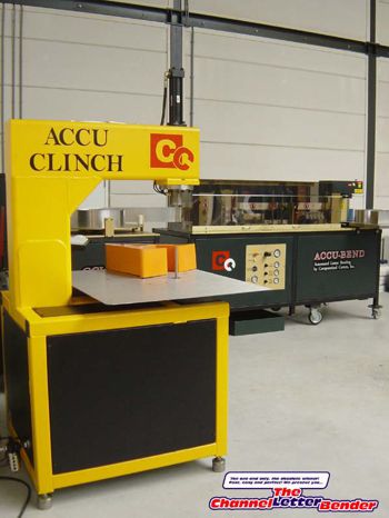 The Channel Letter Bender's Accu-Clinch machine