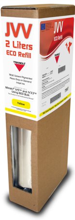 Triangle Eco Bulk cardboard inkjet cartridge - True Solvent Pigmented Piezo Drop on Demand Inkjet Ink