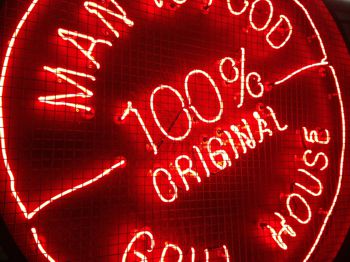 Close up of neon sign