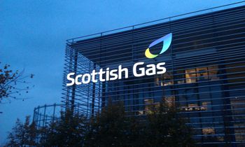 Scottish Gas sign at night