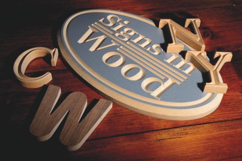 engraved wood sign