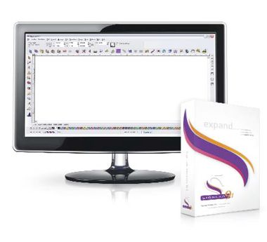 SignLab 9.1 being shown on a computer screen next to the software box.