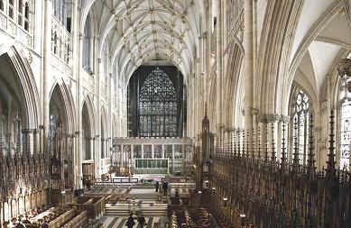 Inside York Minster Cathedral.