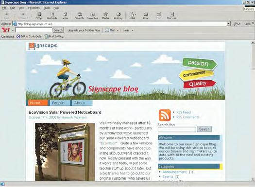 A screendump of Signscape's Blog