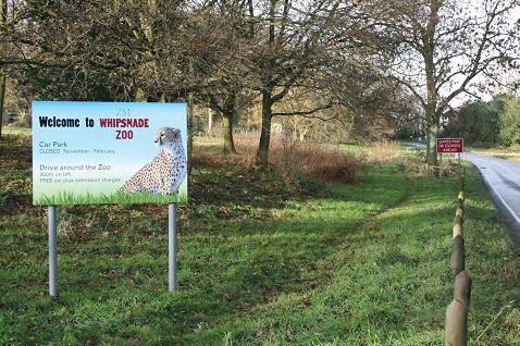 One of the 'Welcome to Whipsnade Zoo' signs produced by William Smith.