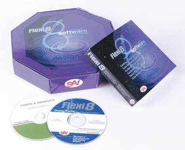 Flexi8 Software packaging - showing logo's etc.