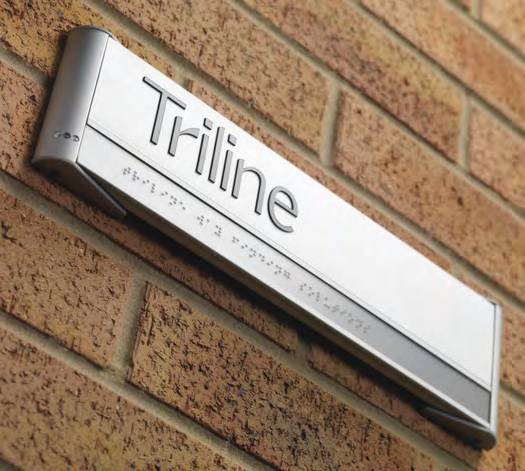 Triline Wayfinding sign with Braile