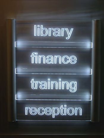 Wall mounted signage using Soled