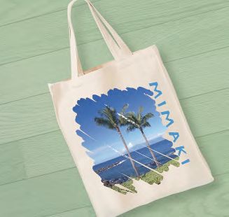 Print environmentally friendly tote bags with the Mimaki TPC-1000.