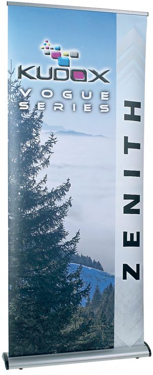 The Zenith - Roll-up banner stand.