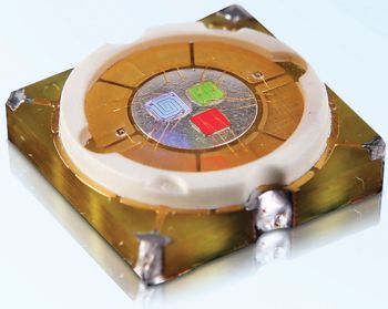 The square shape of the TitanBrite 3-Watt RGB LED