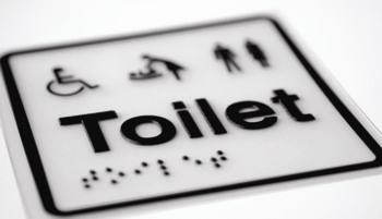 Braille Toilet signage and textured output achieved with the new Mimaki UJF-3042.