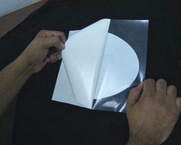 Hotmask being applied to the printed media