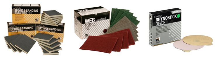A selection of abrasive products