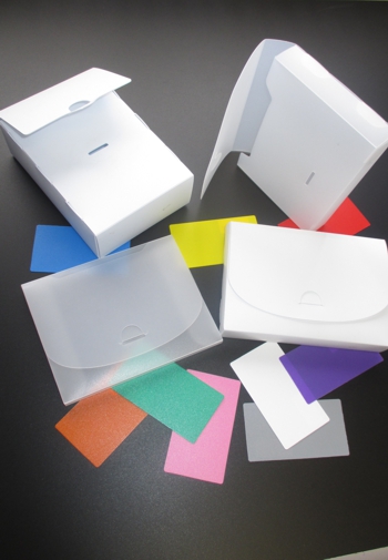 Selection of plastic folders and papers