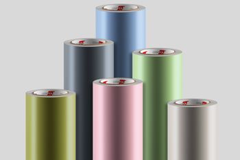 rolls of pastel coloured film