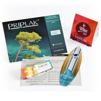 A selection of printed Priplak products